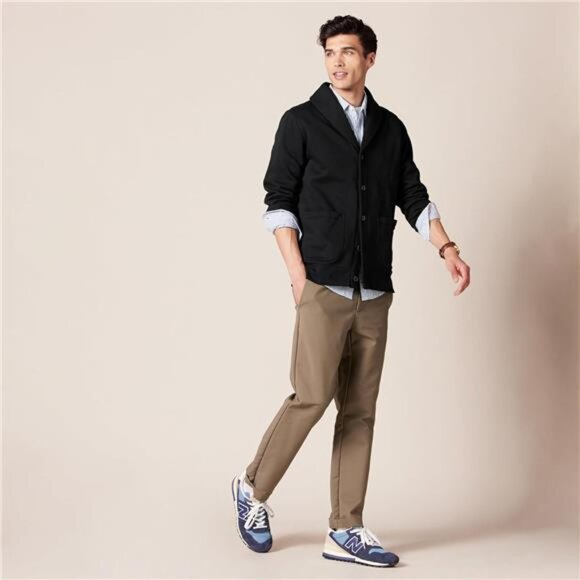 Men's Long-Sleeve Fleece Shawl-Collar Cardigan - Picture 5 of 7